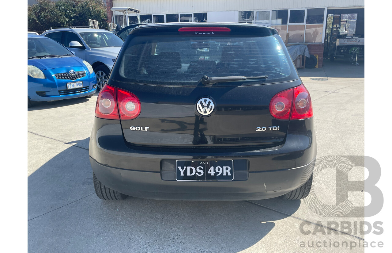 3/2005 Volkswagen Golf 2.0 TDI Comfortline 1K 5d Hatchback Black 2.0L