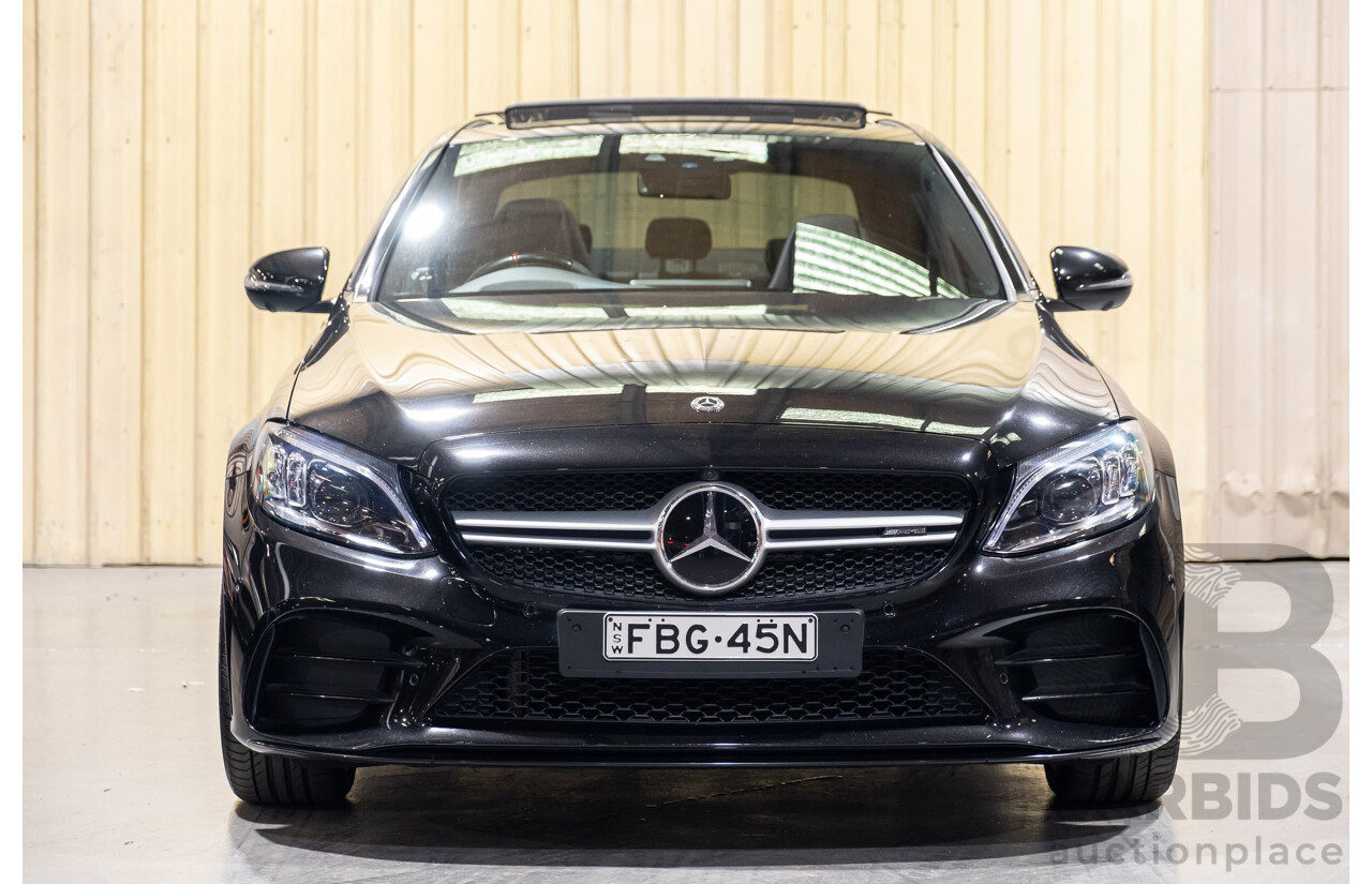 08/2018 Mercedes Benz C43 AMG 4Matic (AWD) MY19 W205 4d Sedan Obsidian Black Metallic Twin Turbo 3.0L