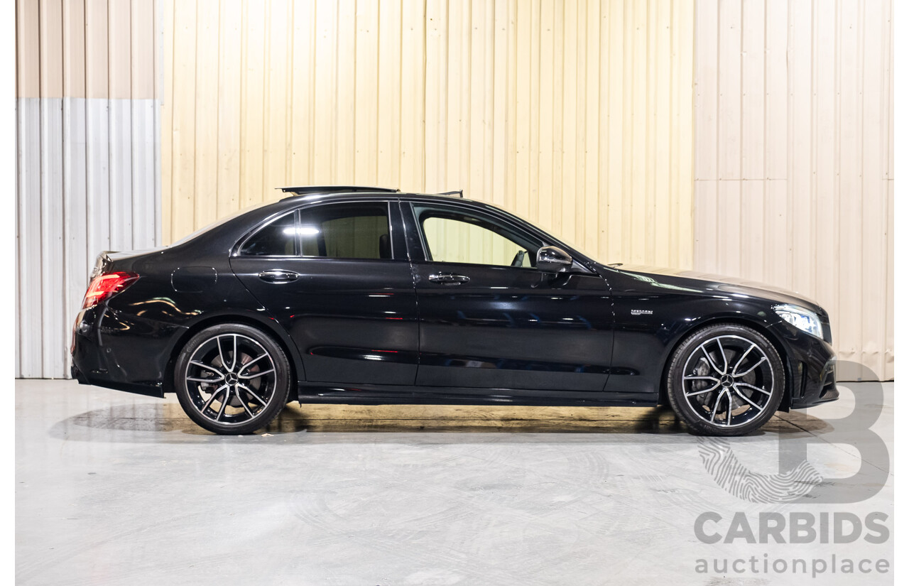 08/2018 Mercedes Benz C43 AMG 4Matic (AWD) MY19 W205 4d Sedan Obsidian Black Metallic Twin Turbo 3.0L