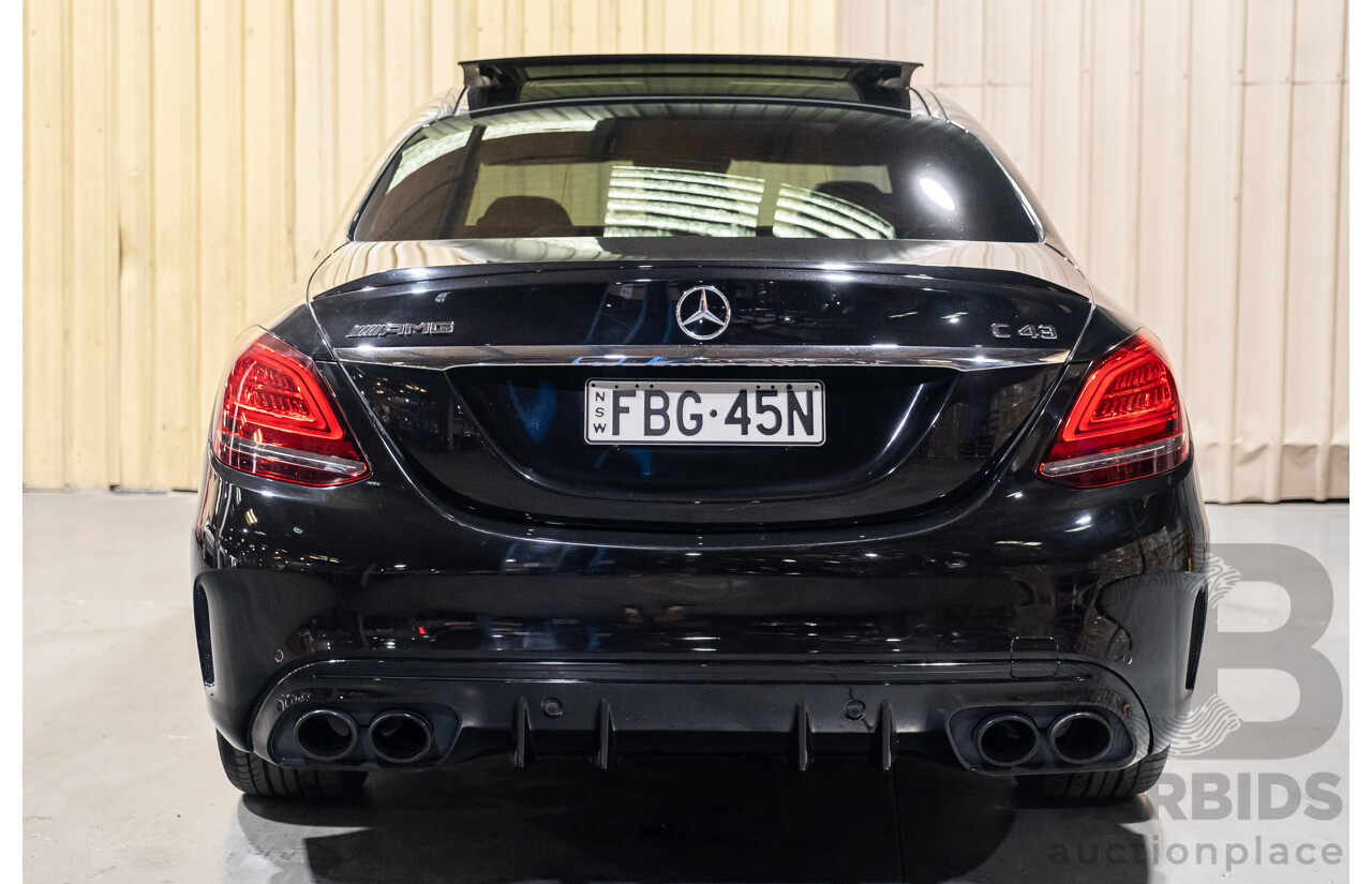 08/2018 Mercedes Benz C43 AMG 4Matic (AWD) MY19 W205 4d Sedan Obsidian Black Metallic Twin Turbo 3.0L