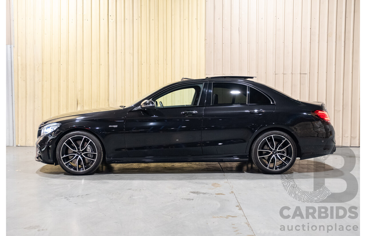 08/2018 Mercedes Benz C43 AMG 4Matic (AWD) MY19 W205 4d Sedan Obsidian Black Metallic Twin Turbo 3.0L