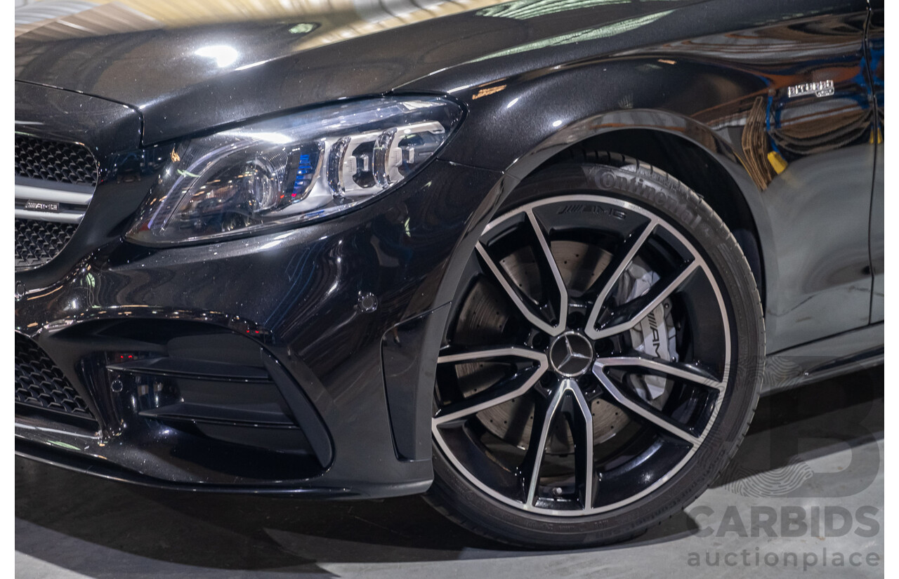 08/2018 Mercedes Benz C43 AMG 4Matic (AWD) MY19 W205 4d Sedan Obsidian Black Metallic Twin Turbo 3.0L