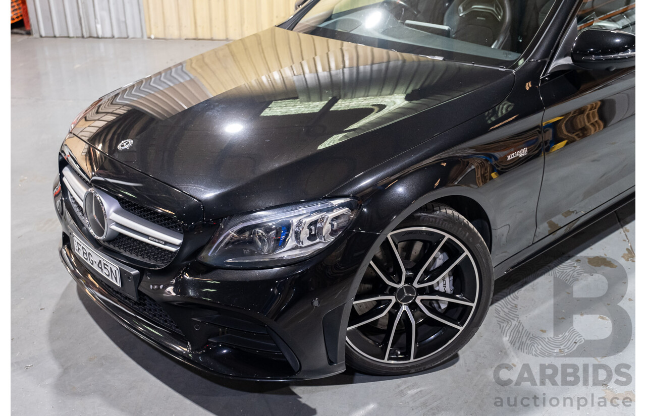 08/2018 Mercedes Benz C43 AMG 4Matic (AWD) MY19 W205 4d Sedan Obsidian Black Metallic Twin Turbo 3.0L