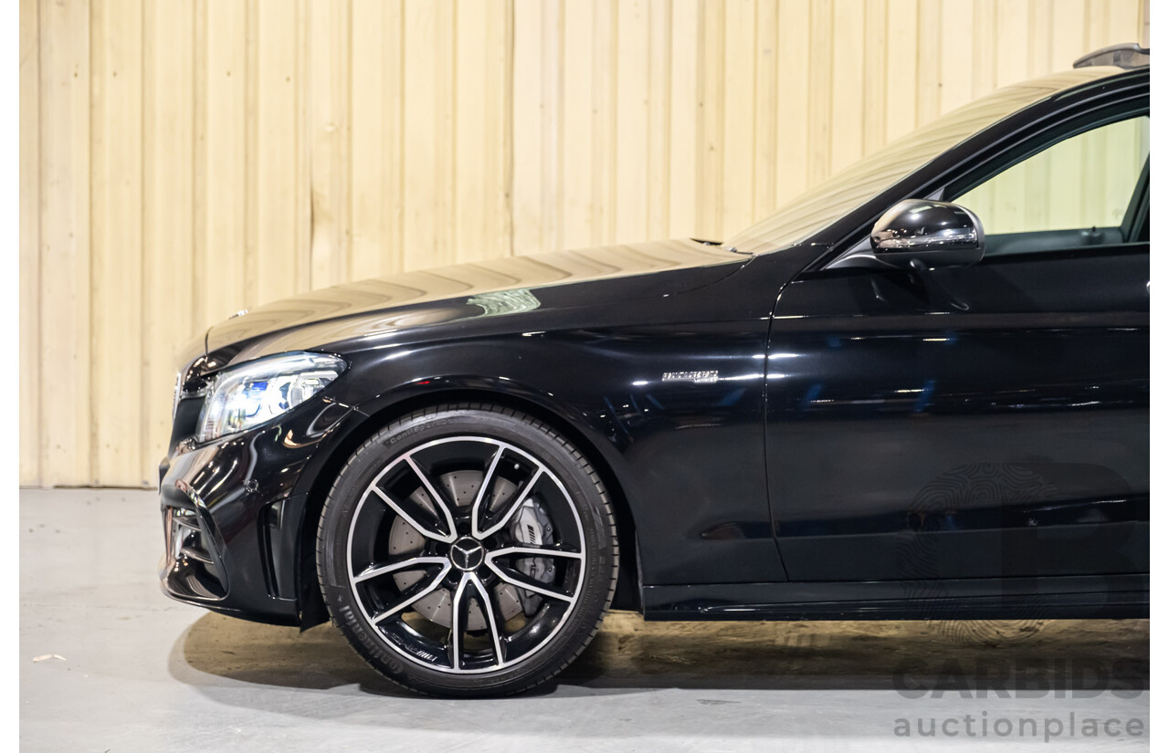 08/2018 Mercedes Benz C43 AMG 4Matic (AWD) MY19 W205 4d Sedan Obsidian Black Metallic Twin Turbo 3.0L