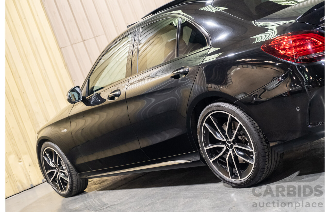 08/2018 Mercedes Benz C43 AMG 4Matic (AWD) MY19 W205 4d Sedan Obsidian Black Metallic Twin Turbo 3.0L