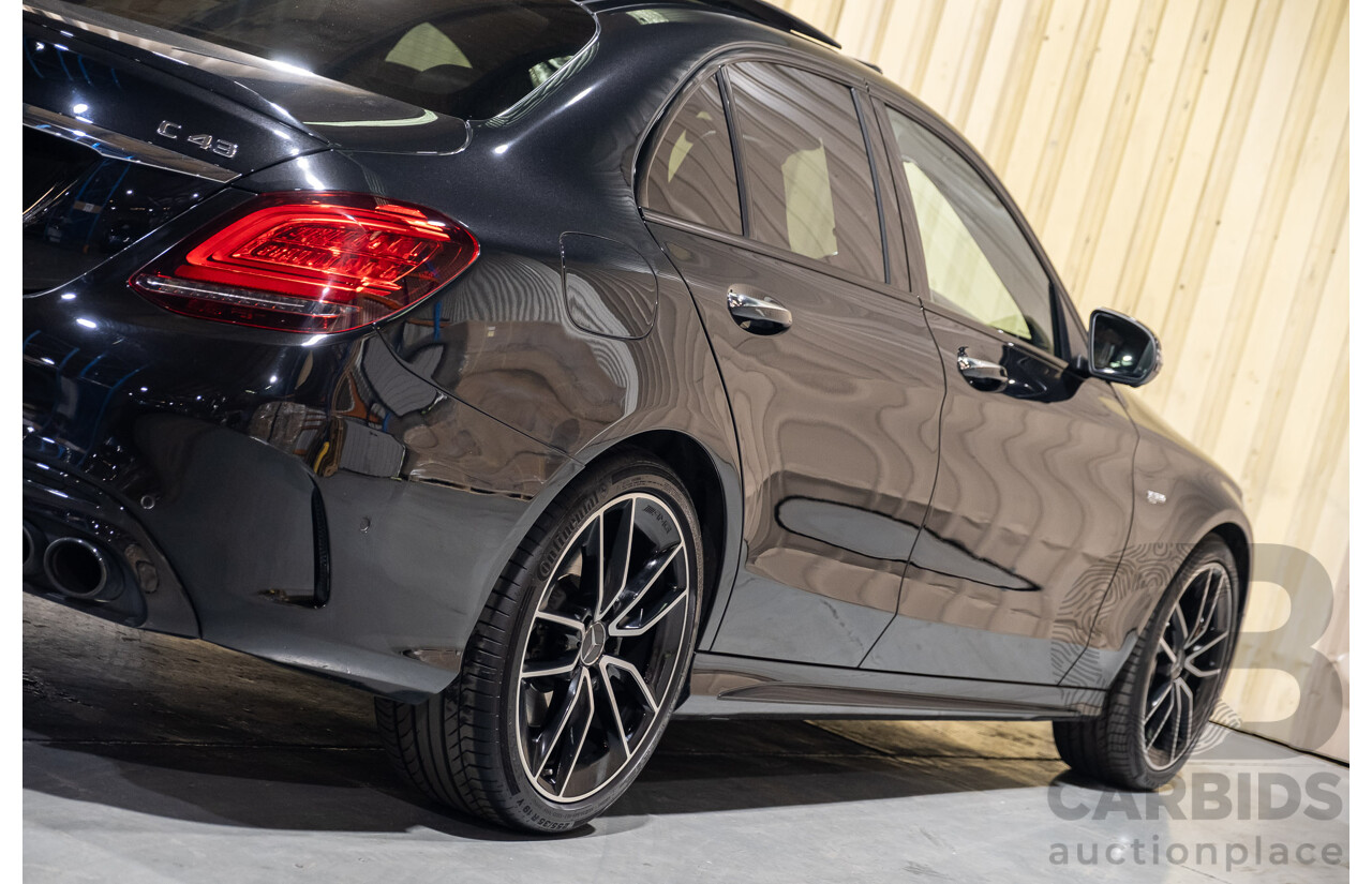 08/2018 Mercedes Benz C43 AMG 4Matic (AWD) MY19 W205 4d Sedan Obsidian Black Metallic Twin Turbo 3.0L