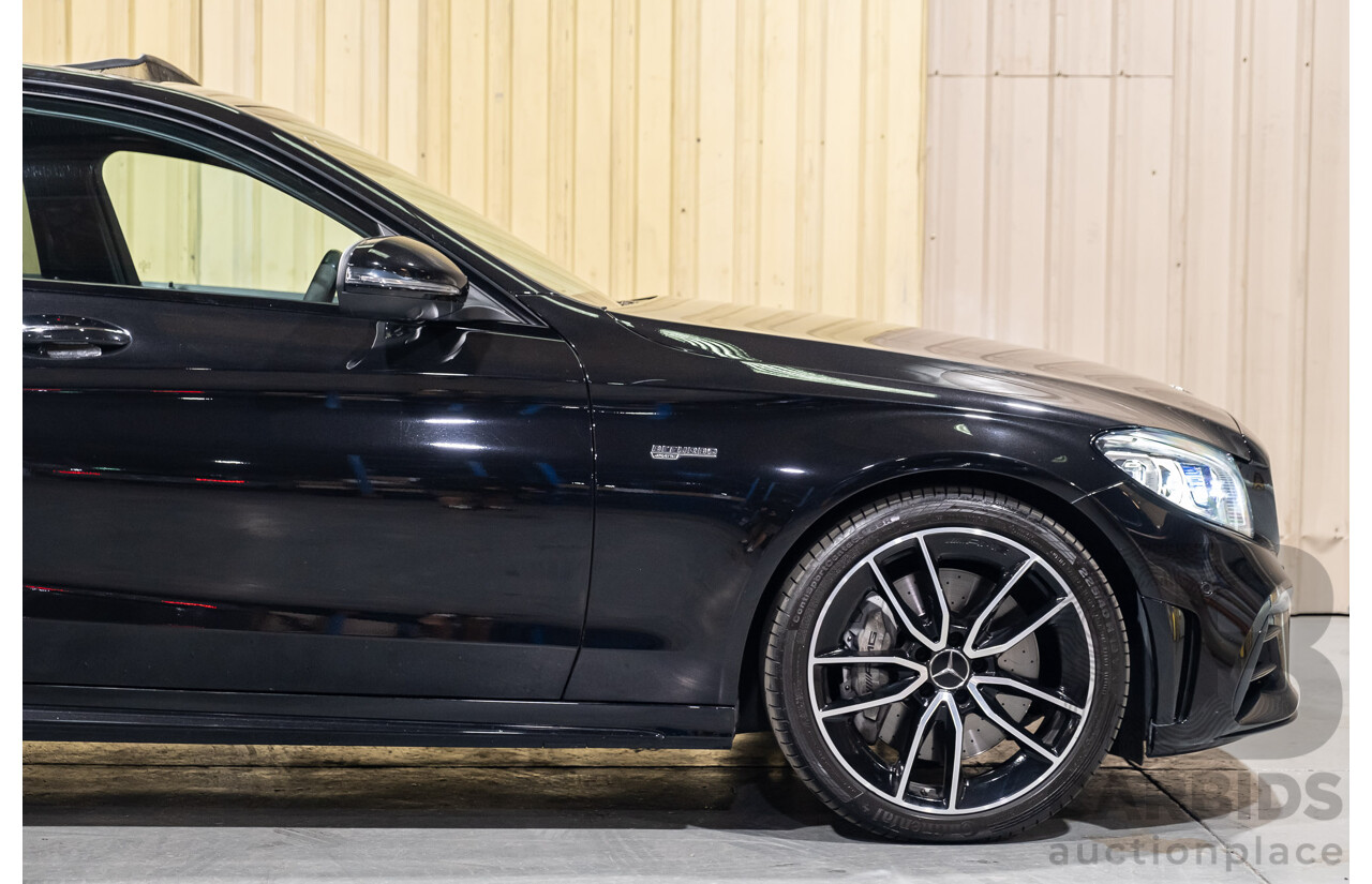 08/2018 Mercedes Benz C43 AMG 4Matic (AWD) MY19 W205 4d Sedan Obsidian Black Metallic Twin Turbo 3.0L