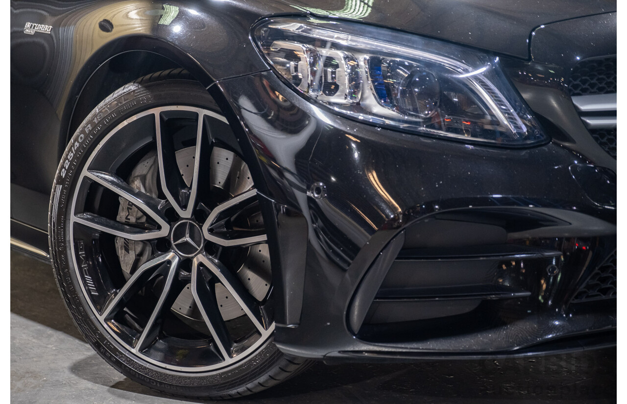 08/2018 Mercedes Benz C43 AMG 4Matic (AWD) MY19 W205 4d Sedan Obsidian Black Metallic Twin Turbo 3.0L