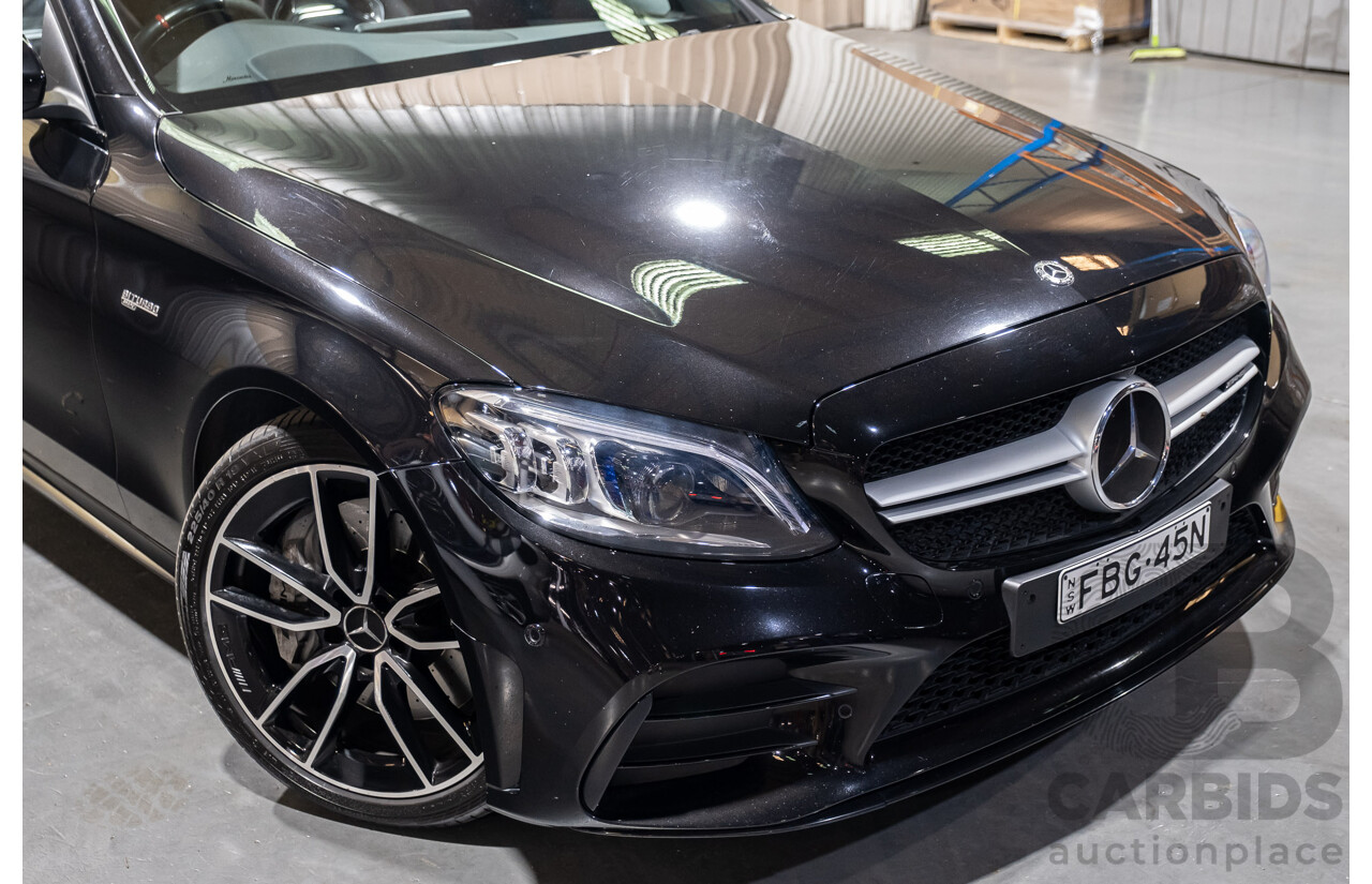 08/2018 Mercedes Benz C43 AMG 4Matic (AWD) MY19 W205 4d Sedan Obsidian Black Metallic Twin Turbo 3.0L