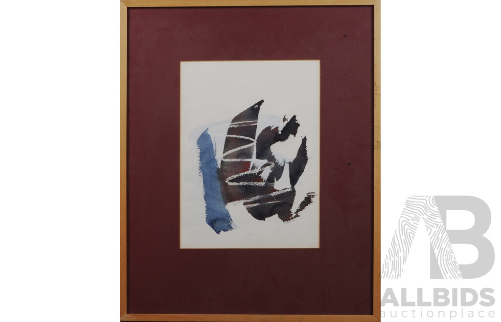 Two Framed Works by Bernard Freedman, 'Still Life of Sweetpeas' Together with 'Sailing', Watercolour & Wax Resist (2)