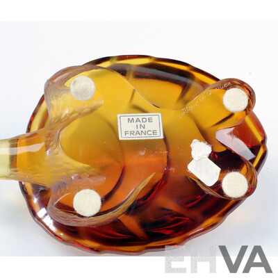 Lalique Crystal Amber Turtle Figure
