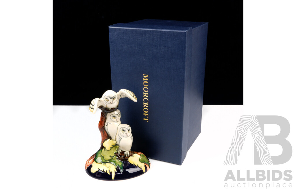 Limited Edition 99 of 150 Moorcroft Porcelain Statue in Moonlight Flight Design by Emma Bossons in Original Box