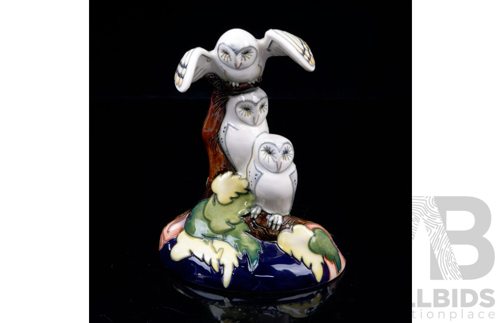 Limited Edition 99 of 150 Moorcroft Porcelain Statue in Moonlight Flight Design by Emma Bossons in Original Box