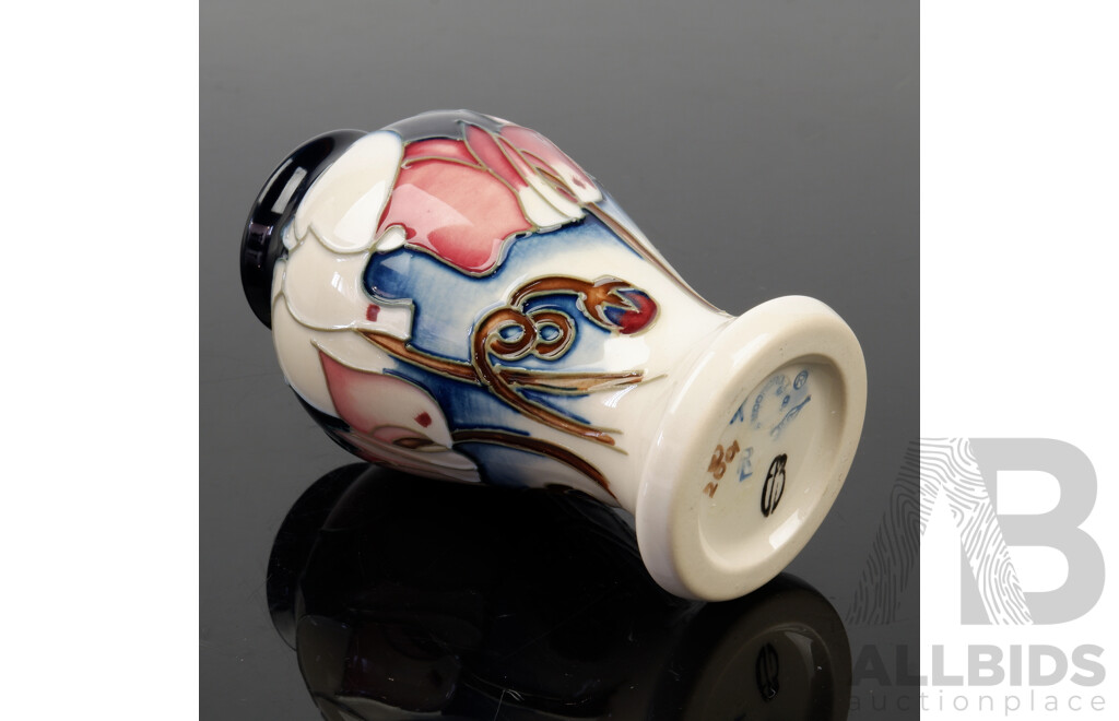 Moorcroft Porcelain Vase in Wild Cyclamen Design by Emma Bossons in Original Box