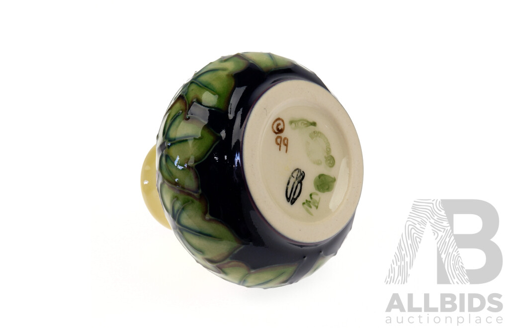 Moorcroft Porcelain Vase in Hepatica Design by Emma Bossons in Original Box