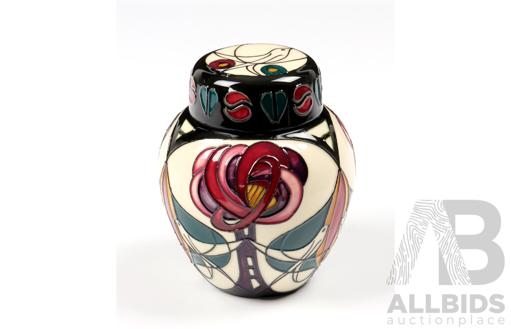 Moorcroft Porcelain Lidded Ginger Jar in Melody Design by Sian Leeper in Original Box