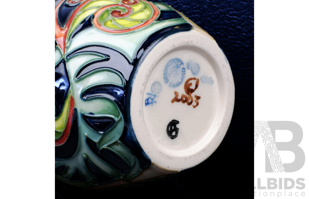 Moorcroft Porcelain Vase in NZ Fern Design by Philip Gibson in Original Box
