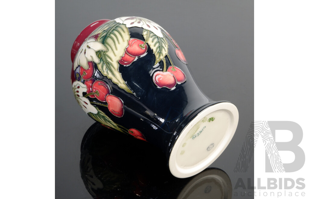 Moorcroft Porcelain Vase in Cherry Blossom Design by Nicola Slaney in Original Box