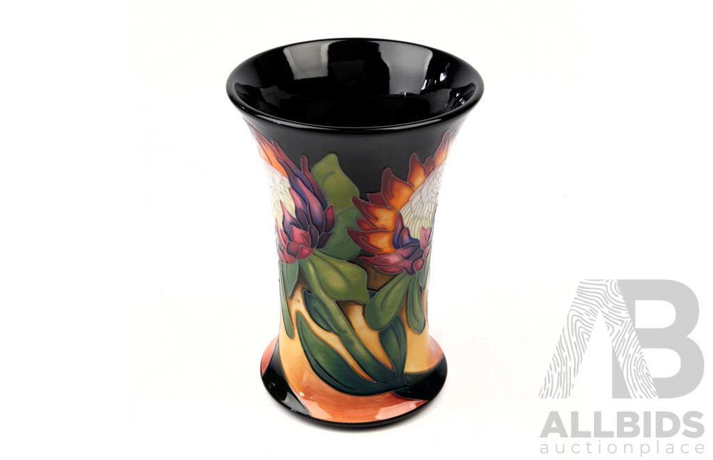 Moorcroft Porcelain Vase in Protea Design by Emma Bossons in Original Box