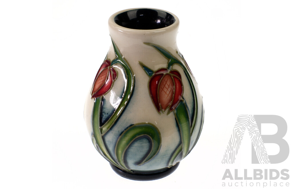 Moorcroft Porcelain Miniature Vase with Floral Motif