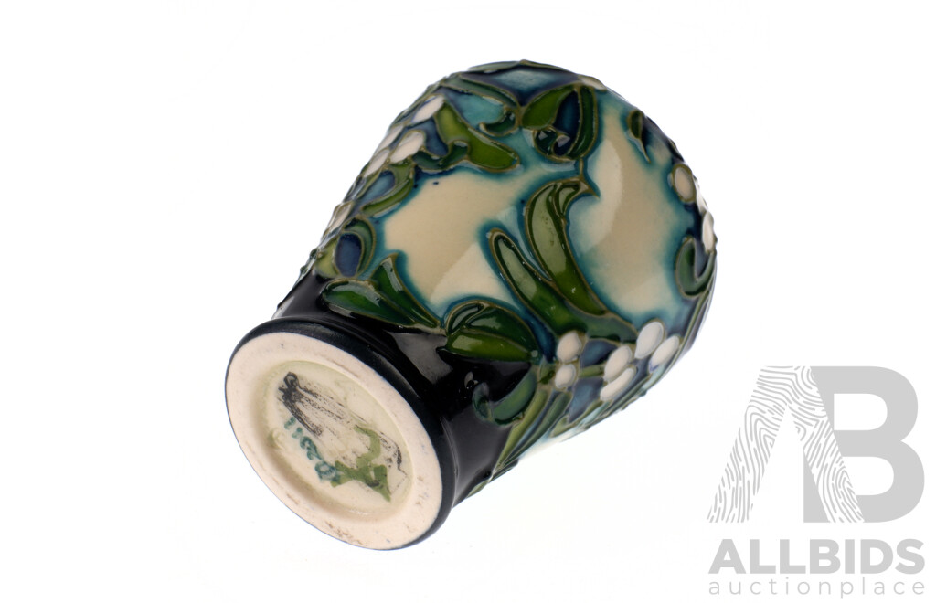 Moorcroft Porcelain Miniature Vase with Floral Motif