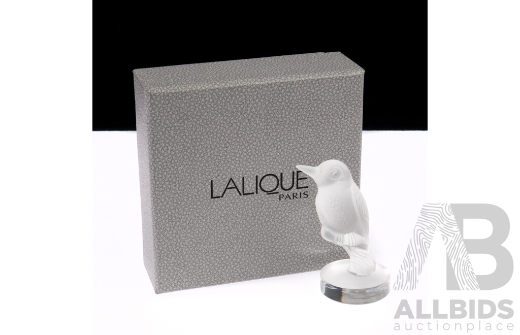 Lalique Crystal Clear Hummingbird Seal in Original Box
