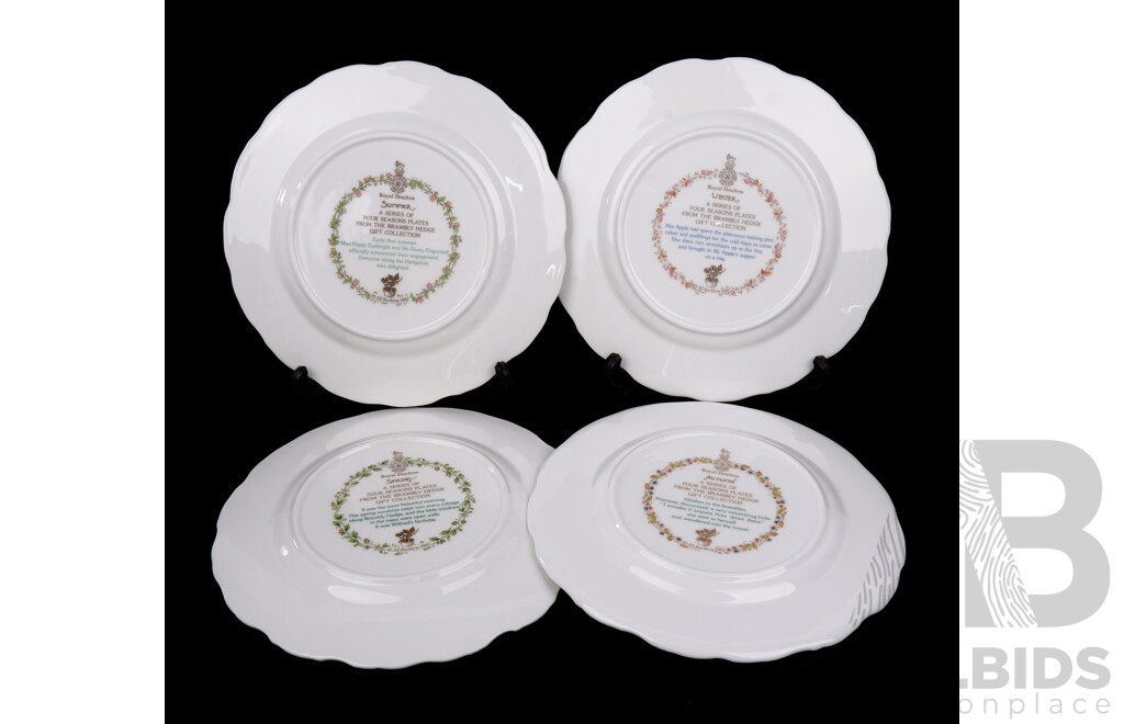 Vintage Royal Doulton Set Four Seasons Brambly Hedge Display Plates