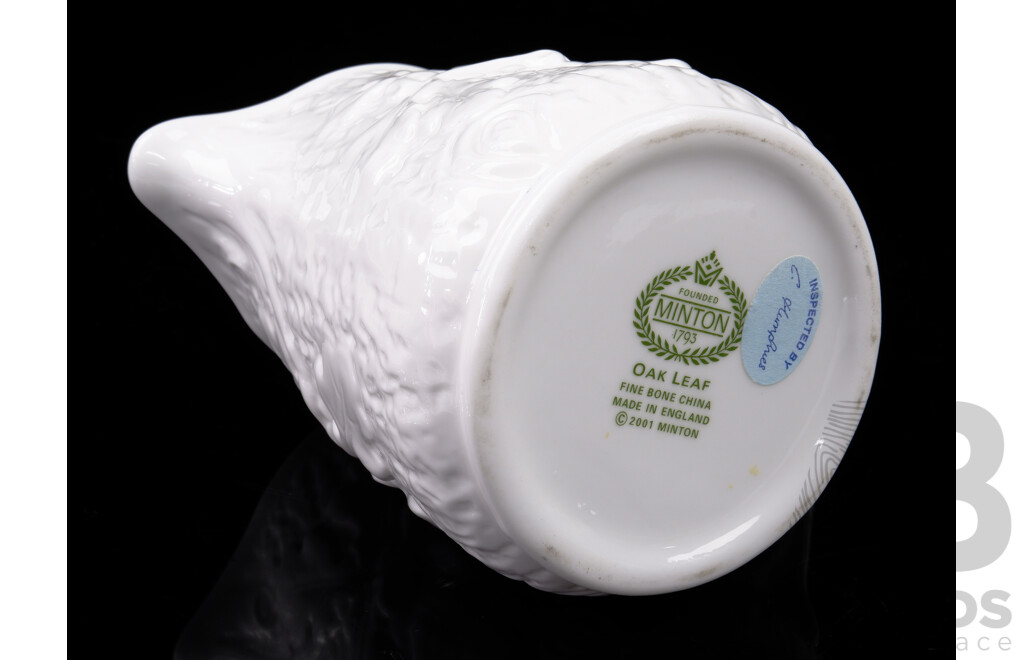Minton Fine Porcleian Jug in Oak Leaf Design in Original Box