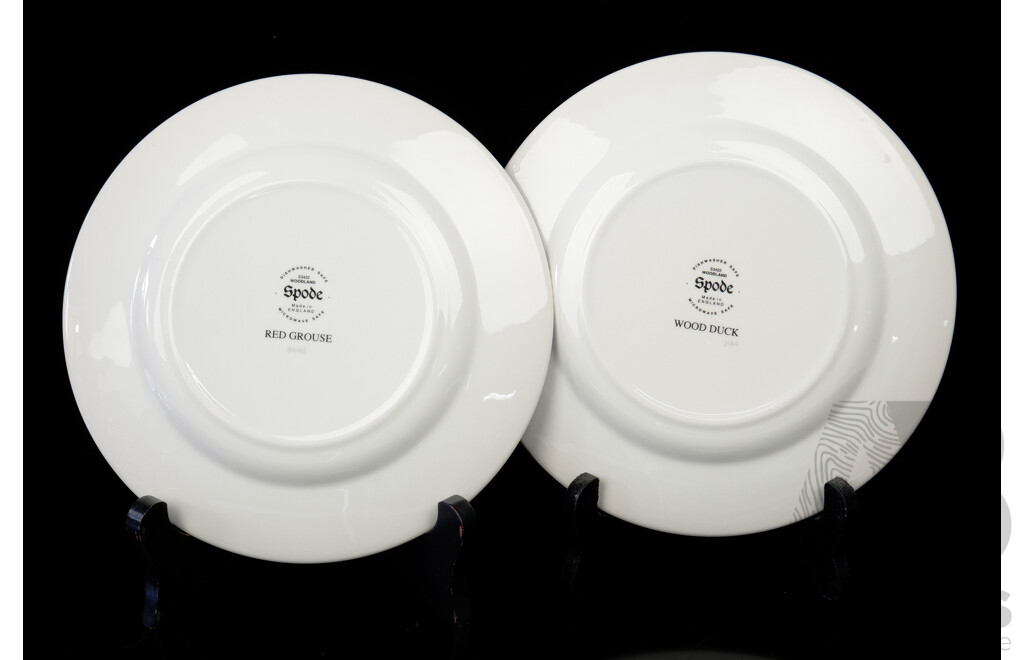 Two Spode Porcelain Plates in Woodland Series Comprising Wood Duck and Red Grouse