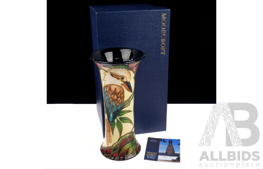 Limited Edition 33 of 200 Moorcroft Porcelain Vase in Kookabura Design by Phillip Gibson in Original Box