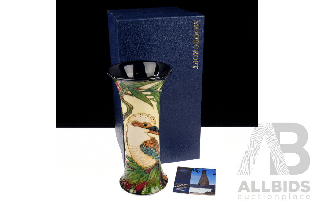 Limited Edition 33 of 200 Moorcroft Porcelain Vase in Kookabura Design by Phillip Gibson in Original Box