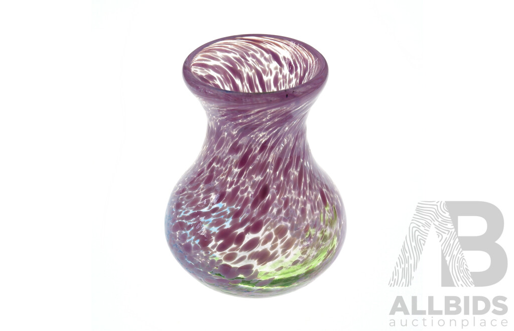 Kosta Boda Artists Collection Hand Blown Mottled Pink Vase by Bertil Vallien