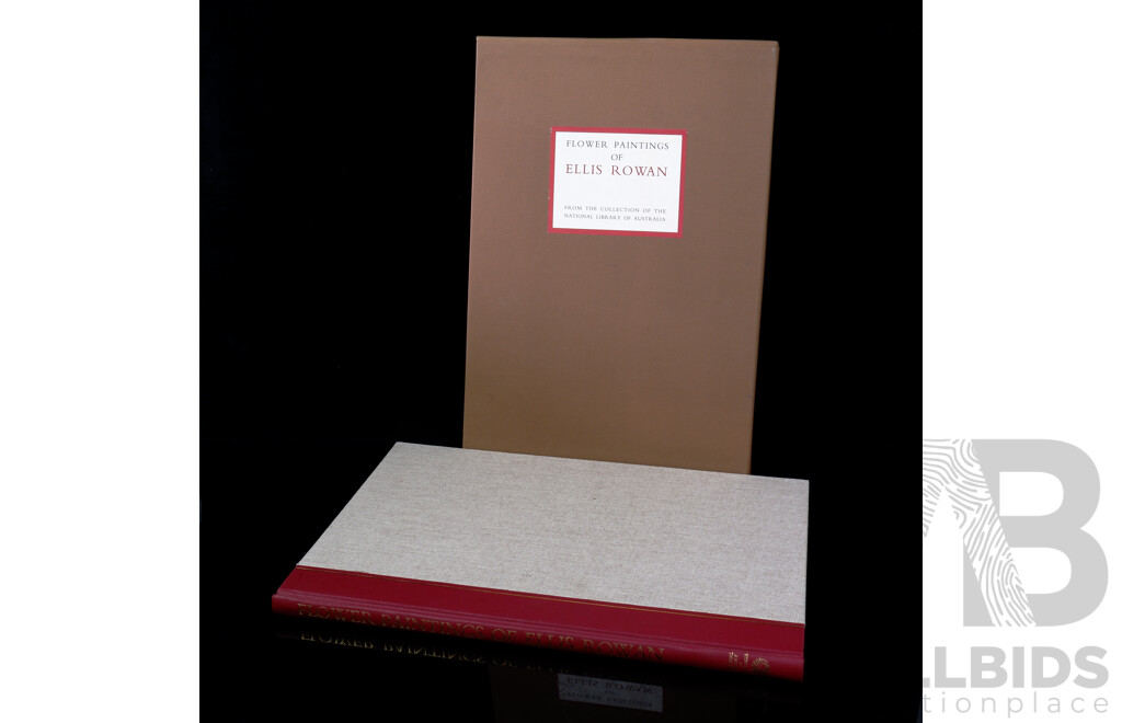 Flower Paintings of Rowan Ellis, Bational Library of Australia, 1982, Cloth Bound Hardcover in Slip Case