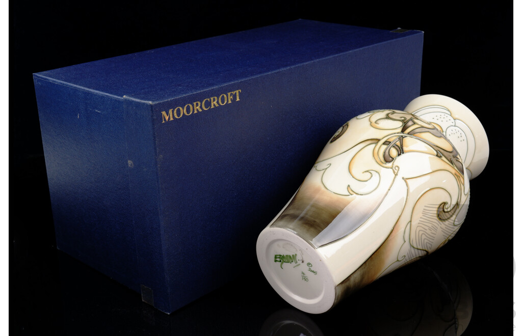 Limited Edition 14 of 150 Large Moorcroft Porcelain Vase in Cow Parsley Design by Emma Bossons in Original Box
