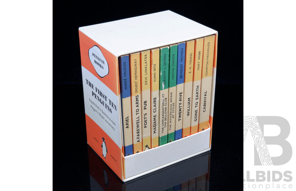 Penguin Books 50th Anniversary Edition, the First Ten Penguins Ten Book Set, Paperbacks in Slip Case