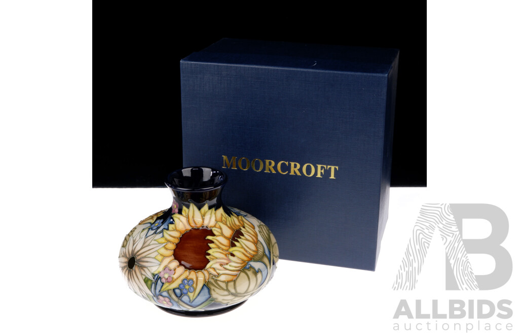 Limited Numbered Edition 5 of 32 Moorcroft Porcelain Vase in Sandbach Bouquet Design by Vicky Lovatt in Original Box