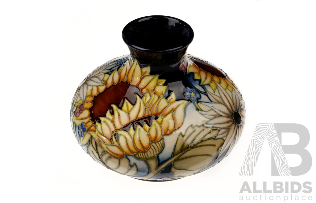 Limited Numbered Edition 5 of 32 Moorcroft Porcelain Vase in Sandbach Bouquet Design by Vicky Lovatt in Original Box