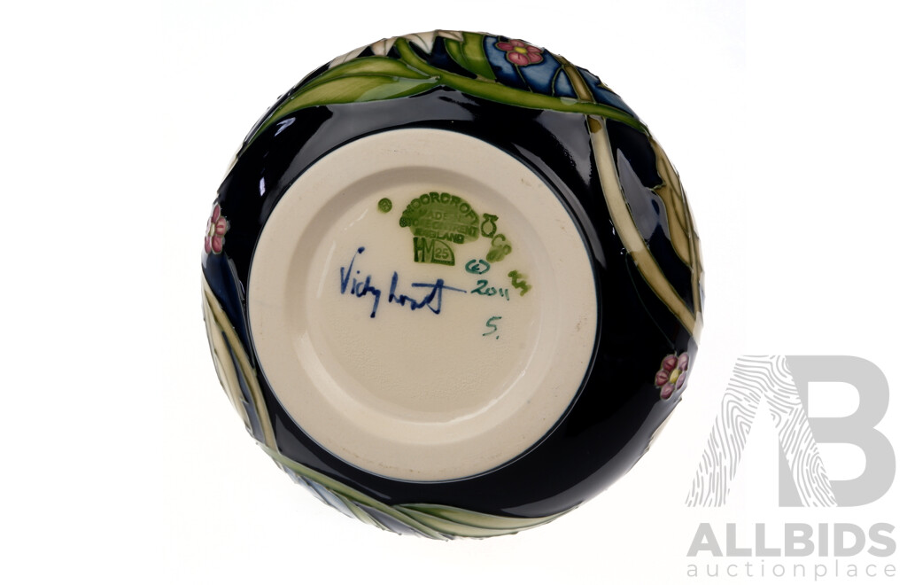 Limited Numbered Edition 5 of 32 Moorcroft Porcelain Vase in Sandbach Bouquet Design by Vicky Lovatt in Original Box
