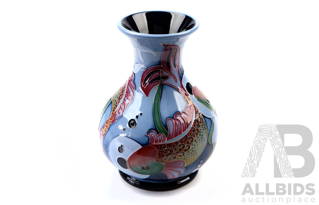 Limited Edition Moorcroft Porcelain Vase in Lagoon Design by Philip Gibson in Original Box