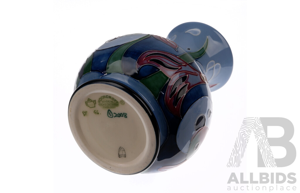 Limited Edition Moorcroft Porcelain Vase in Lagoon Design by Philip Gibson in Original Box