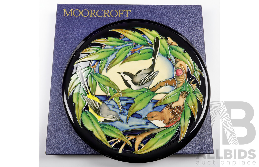 Limited Edition Large Moorcroft Porcelain Charger in Ingleswood Design by Philip Gibson in Original Box