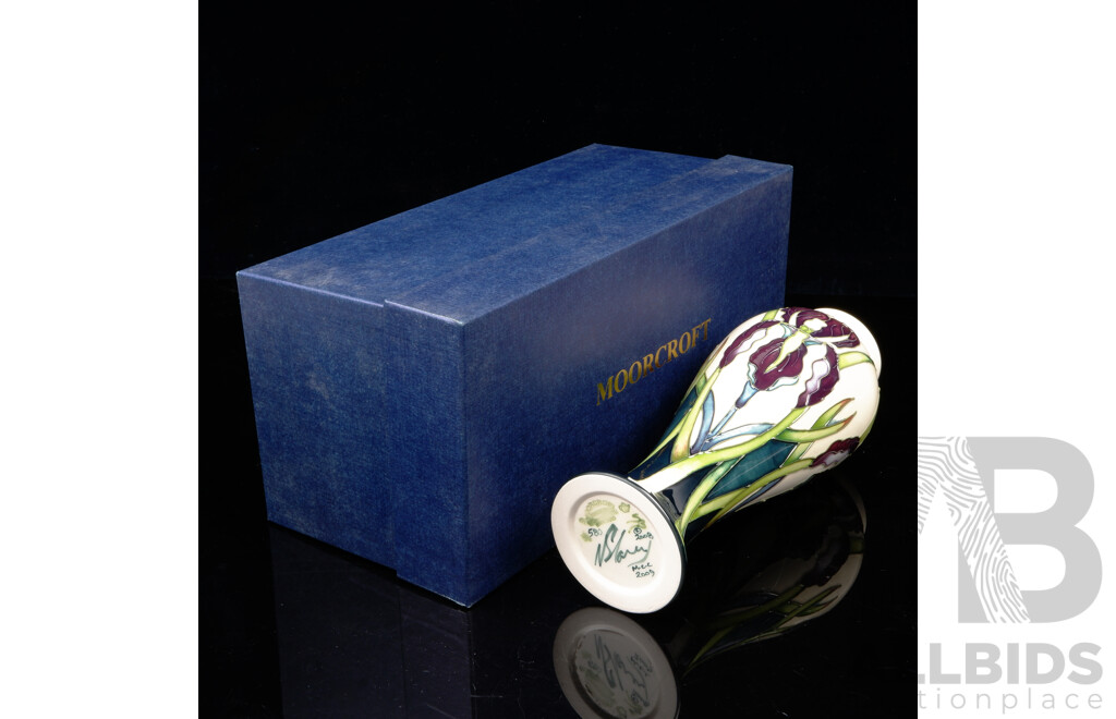 Limited Numbered Edition Moorcroft Porcelain Vase in Antheia Design by Nicola Slaney in Original Box