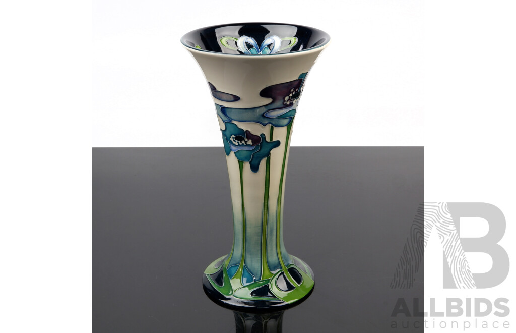 Limited Edition 8 of 85 Moorcroft Porcelain Vase in Blue Heaven Design by Nicola Slaney in Original Box