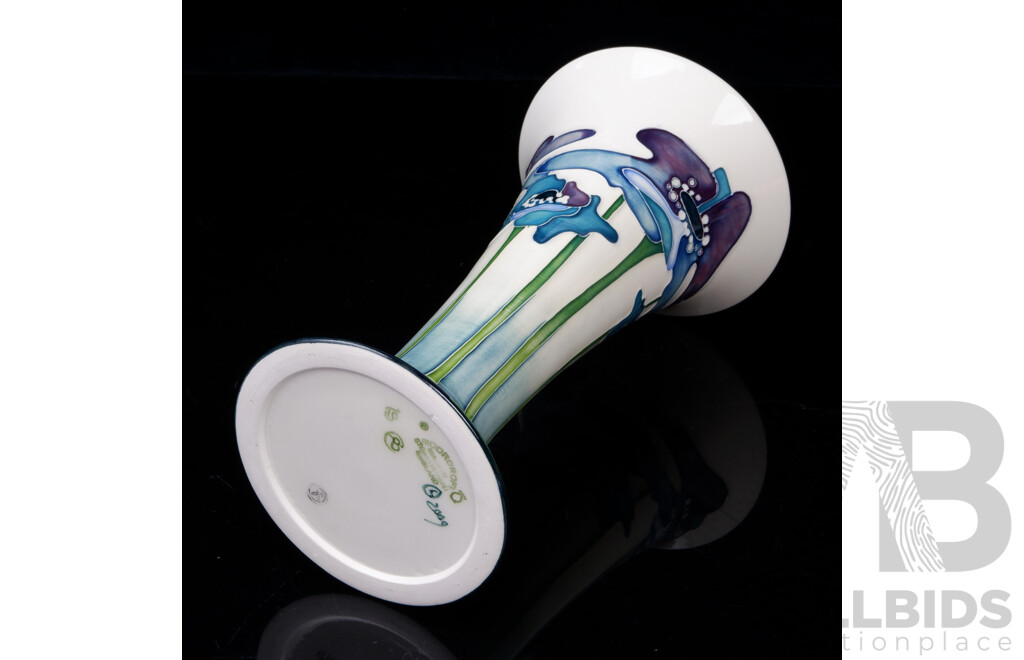 Limited Edition 8 of 85 Moorcroft Porcelain Vase in Blue Heaven Design by Nicola Slaney in Original Box