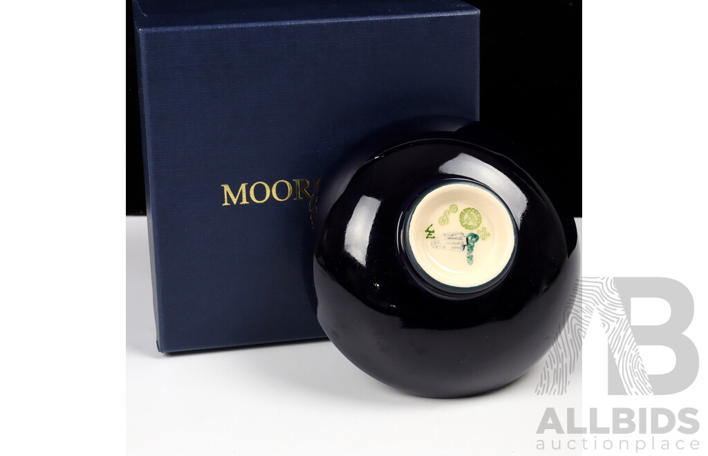 Moorcroft Porcelain Bowl in the Dames Pansy Design by Kerry Goodwin in Original Box