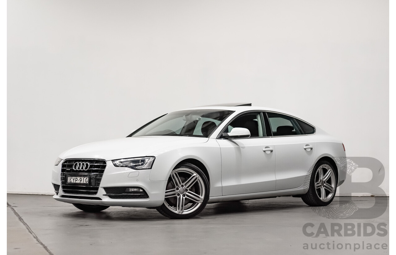 8/2012 Audi A5 Sportback 3.0 TDI Quattro (AWD) 8T MY12 UPGRADE 5d Hatchback White Turbo Diesel V6 3.0L