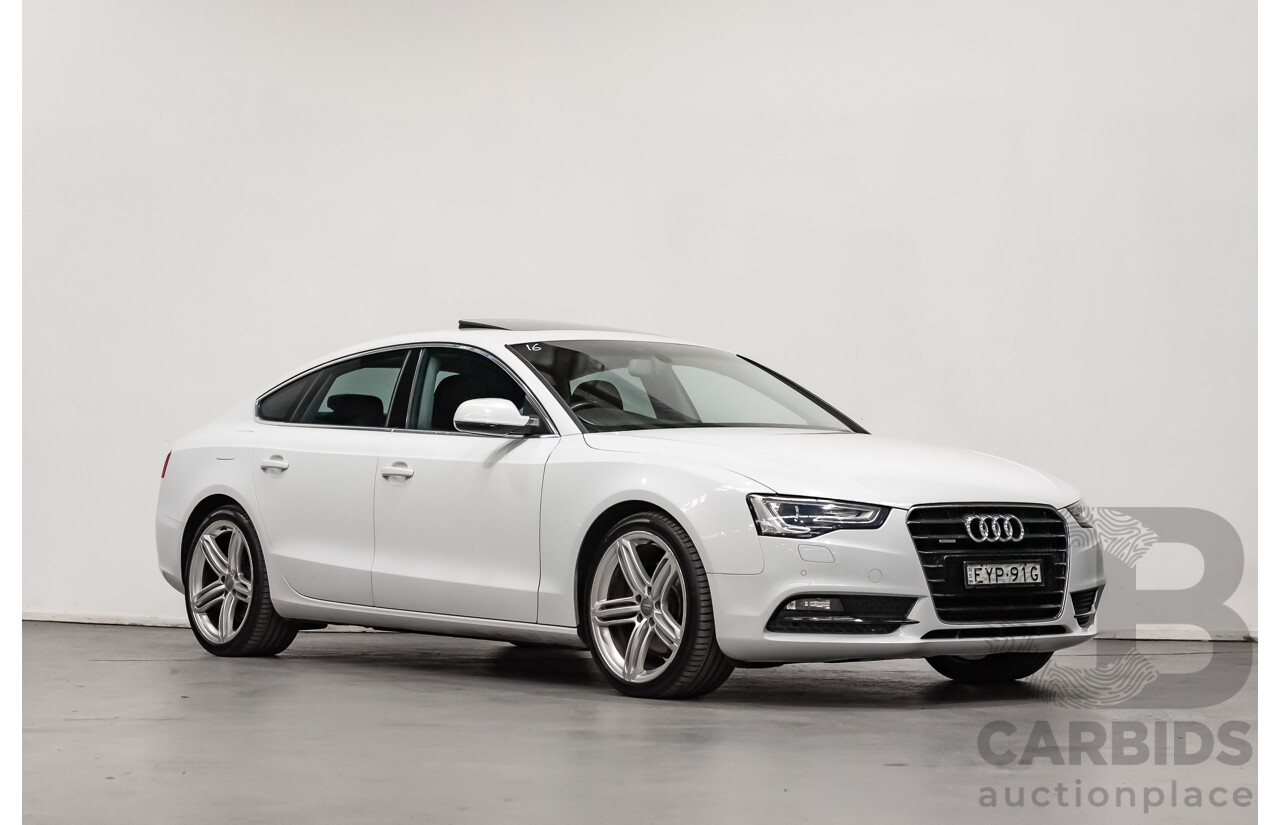 8/2012 Audi A5 Sportback 3.0 TDI Quattro (AWD) 8T MY12 UPGRADE 5d Hatchback White Turbo Diesel V6 3.0L