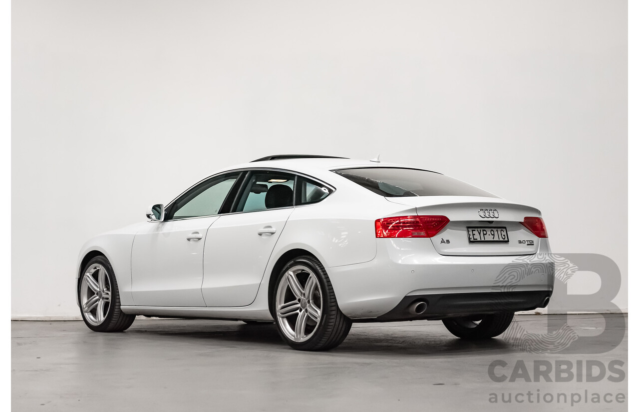 8/2012 Audi A5 Sportback 3.0 TDI Quattro (AWD) 8T MY12 UPGRADE 5d Hatchback White Turbo Diesel V6 3.0L