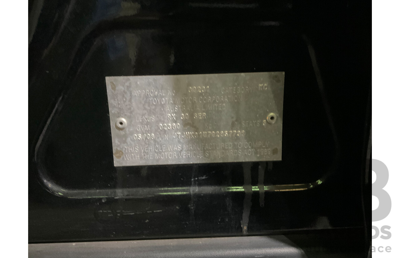 5/2008 Lexus Rx350 Sports Luxury GSU35R 07 UPGRADE 4d Wagon Black 3.5L