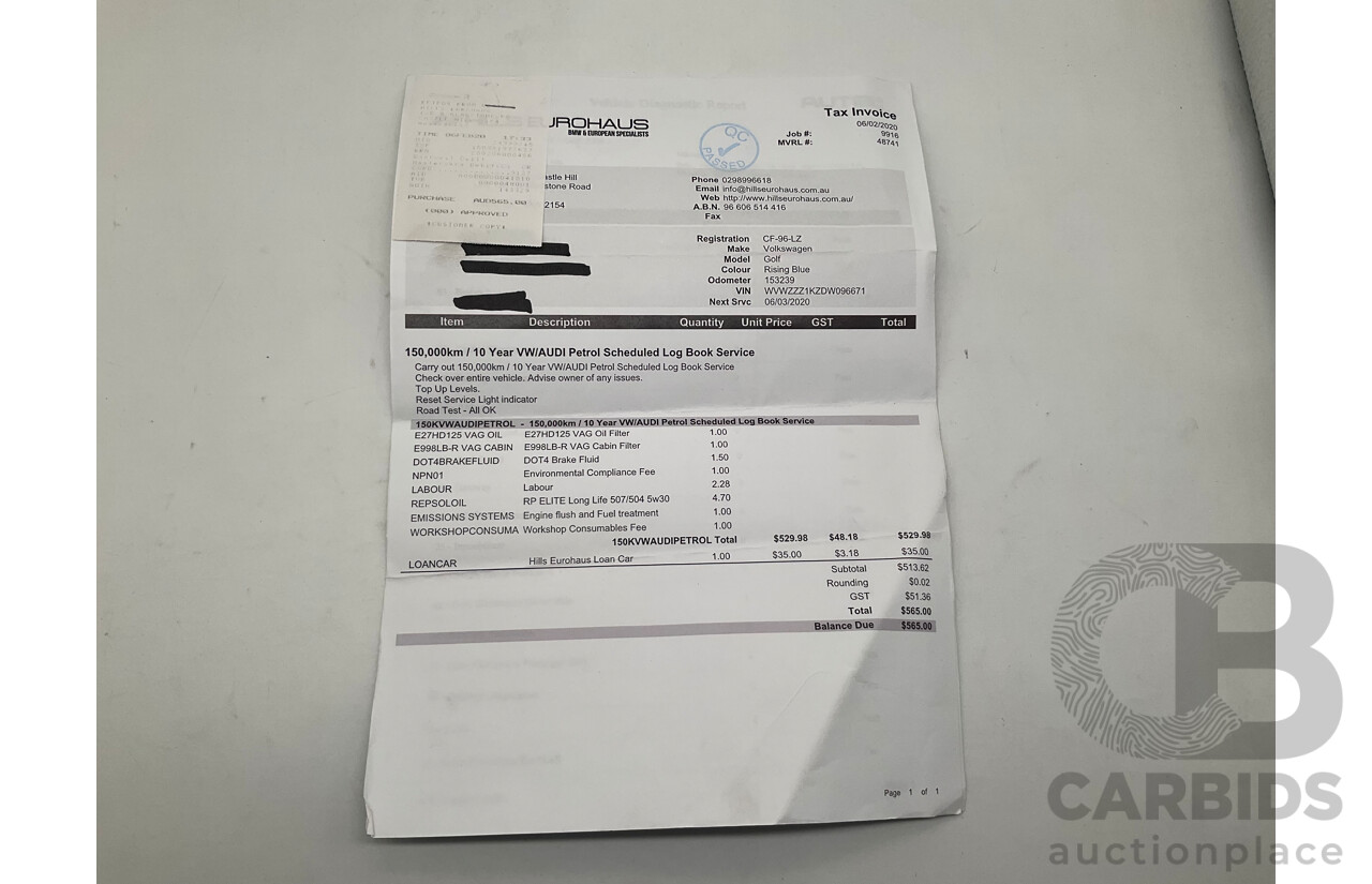 1/2013 Volkswagen Golf R (AWD) 1K MY13 5d Hatchback Rising Blue Metallic Turbo 2.0L